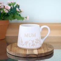 White Floral Mug 'Mum'