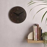 Interval Resin 30cm Wall Clock with Quartz Movement & Battery Operated (Umber)