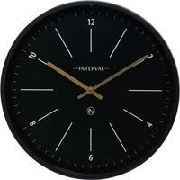 Interval Black Metal Wall Clock