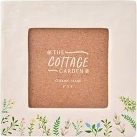 Widdop Cottage Garden Flower Photo Frame - 4" x 4" - Ceramic Material - Botanical Picture Frame Gift For Her Mother/'s Day Present