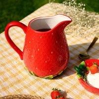 Widdop Cottage Garden Ceramic Strawberry Themed Dinnerware - Strawberry Jug - Summer Crockery Bright Quirky Tableware - Lovely Gift Idea Picnic Outdoor Eating