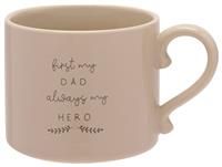 Widdop Moments Stoneware Ceramic Dad Mug - Dad My Hero Mug - Fawn Colour - Coffee Mug Tea Hot Drinks - Approx 350ml - Gift for Dad Him Birthday Father/'s Day Present