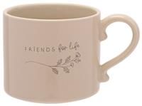 Widdop Moments Friends for Life Mug - Ceramic Stoneware Mug - Fawn Colour - Coffee Mug Tea Hot Drinks - Approx 350ml - Gift for Loved One Birthday Present