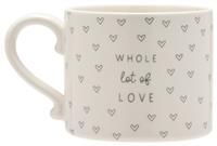 Widdop Whole Lot of Love Mug - Ceramic Stoneware Mug - White - Coffee Mug Tea Hot Drinks - Approx 350ml - Gift for Loved One Birthday Present