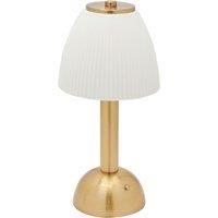 Hestia White Rechargeable Colour Changing LED Touch Table Lamp with Bronze Base