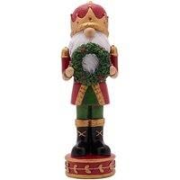 The Seasonal Gift Co. Santa Nutcracker With Wreath, Red