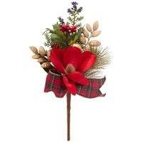 Magnolia Christmas Tree Pick With Baubles & Bow
