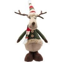 The Seasonal Gift Co. Fabric Standing Moose With Short Legs Decoration, Grey
