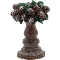 The Seasonal Gift Co. Candlestick With Cones Design, Brown