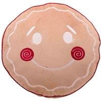 The Seasonal Gift Co. Gingerbread Man Round Cushion, Cream