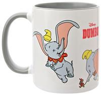 Widdop and Co. - Disney Dumbo Mug - Grey/White Tea, Coffee Glazed Stoneware Dumbo & Timothy Q.Mouse Icons & Villains Drinking Cup - Officially Licensed Disney Merchandise (325ml / 11.4oz).