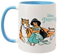 Widdop and Co. - Disney Princess Jasmine Mug - Blue/White Tea & Coffee Glazed Stoneware Icons & Villains Drinking Cup - Officially Licensed Disney Merchandise (325ml / 11.4oz).