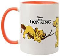 Widdop and Co. - Disney The Lion King - Simba Mug - Orange/White Glazed Stoneware Icons & Villains Simba, Sarafina & Zazu Drinking Cup - Officially Licensed Disney Merchandise (325ml / 11.4oz).