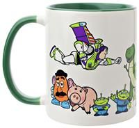Widdop and Co. - Disney Toy Story Mug - Green/White Tea & Coffee Glazed Stoneware Icons & Villains Drinking Cup - Officially Licensed Disney Merchendise (325ml / 11.4oz).