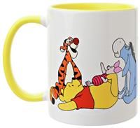 Widdop and Co. - Disney Winnie The Pooh & Friends Mug - Yellow/White Glazed Stoneware Icons & Villains Tigger, Piglet & Eeyore Drinking Cup - Officially Licensed Disney Merchandise (325ml / 11.4oz).