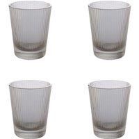 Hestia Set Of 4 Ribbed Glasses - Grey
