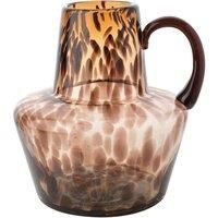 Hestia Glass Jug Style Vase With Handle - Mocha