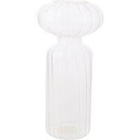 Widdop and Co Hestia Clear Glass Vase with Smooth Curved Shape - Medium - 20cm x 10cm x 10cm - Beautiful Design - Decorative Vase for Flowers, Home, Kitchen, Office