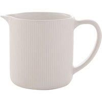 Widdop and Co Hestia White Ribbed Stoneware Dinnerware Dinner Set - Milk Jug 13cm x 9cm x 9cm - Contemporary Stylish Tableware - Lovely Gift Idea Housewarming Dining Dishes Serving
