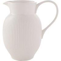 Widdop and Co Hestia White Ribbed Stoneware Dinnerware Dinner Set - Pitcher Jug 18cm x 17cm x 12cm - Contemporary Stylish Tableware - Lovely Gift Idea Housewarming Dining Dishes Serving