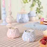 Disney - Alice In Wonderland - Set of 2 Tea Light Holders - Alice & White Rabbit Motif - Decor and Homeware for Movie Lovers, Bedroom, Kitchen, Bathroom & Dining Room. H:5cm x W:8cm x D:8cm