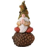 Autumn Gnome Sat on Pinecone Indoor Outdoor Ornament