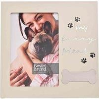 Widdop & Co. - Best of Breed - Bone Icon Photo Picture Frame - Square Self-Standing Single Aperture - /'My Furry Friend/' - 4" x 6" Gifting & Homeware for Animal, Dog & Pet Lovers.