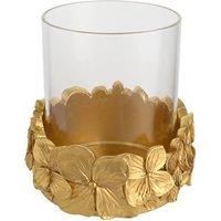 Hestia Glass Gold Flower Candle Holder