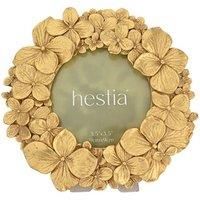 Hestia Gold Flower Round Photo Frame