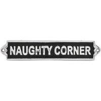 Harvey Makin Sign - Naughty Corner, Silver