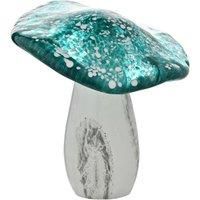 Objets d'Art Glass Teal Toadstool Ornament