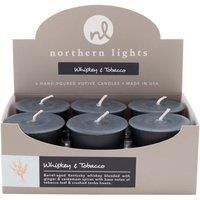 Northern Lights Set of 6 Whiskey and Tobacco Votive Candles