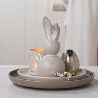 Eggs-traordinary Gift Co. Grey Ceramic Bunny Decoration