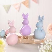 Eggs-traordinary Ceramic Pastel Coloured Bunny Ornaments - 3 Asst. 1 Sent - 15 x