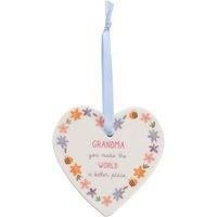Love Life Ceramic Hanging Heart Plaque - Grandma