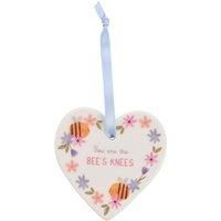 Bees Knees Ceramic Heart Hanging Plaque
