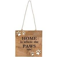 Best of Breed Paw Prints 'Home Is Where The Paws Are' Mango Wood Plaque