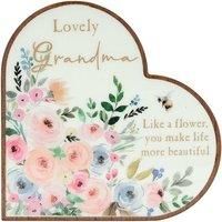 The Cottage Garden Grandma Heart Plaque