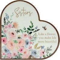 The Cottage Garden Sisters Heart Plaque