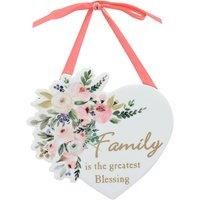 The Cottage Garden Bouquet Heart Hanging Plaque