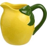 Hestia - Lemon Jug - Small 520ml / 17.5oz - Yellow Glazed Ceramic Handeled Pitcher - for Cold Homemade Drinks, Juice, Iced Tea, Lemonade, Cocktails or Flowers Gifting & Home Decor - H: 12 x W: 13.
