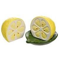 Hestia - Salt & Pepper Shaker Set - Lemon - Spring Novely Home Decor Gifting - Homeware, Kitchen & Dining - H: 9cm x W: 13cm.