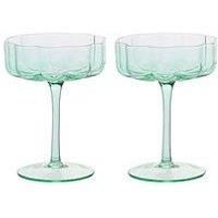 Hestia Scallop Saucer Glass Set Of 2 - Green