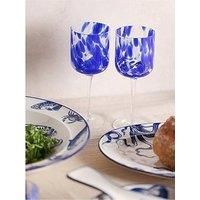 Hestia Blue Tortoise Shell Wine Glass Set Of 2