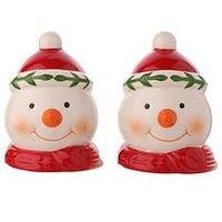 The Christmas Gift Co Santa & Friends Ceramic Salt And Pepper Pots - Snowman