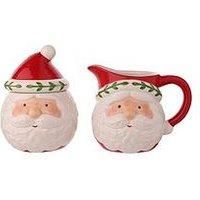 The Christmas Gift Co Santa & Friends Ceramic Nordic Sugar Bowl And Jug