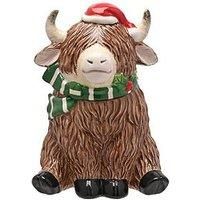 The Christmas Gift Co Ceramic Cookie Jar - Highland Cow