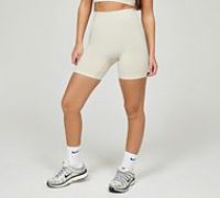 Forena Womens Seamless Hi-Waisted 5 Inch Short - Beige - Size XS/S