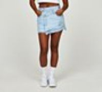 Dripmade Womens Rogue Asymmetrical Denim Skirt - Blue - Size L