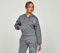 Mercier Womens OG Badge Piping Full Zip Hoodie - Grey - Size XS